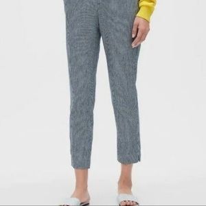 Banana Republic Linen/Cotton Hayden Striped Pull-on Tapered Fit Ankle Pants